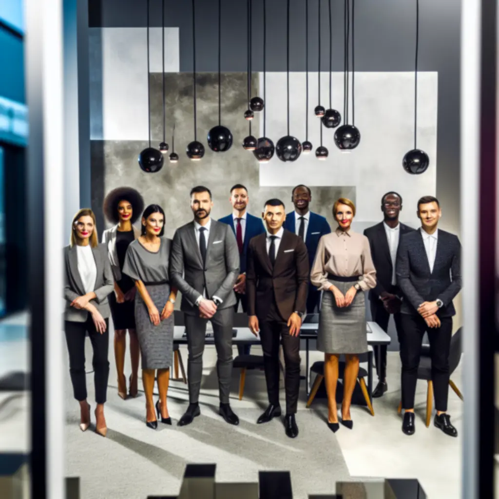 Zespół liderów Urbanfurniturepl w nowoczesnym biurze