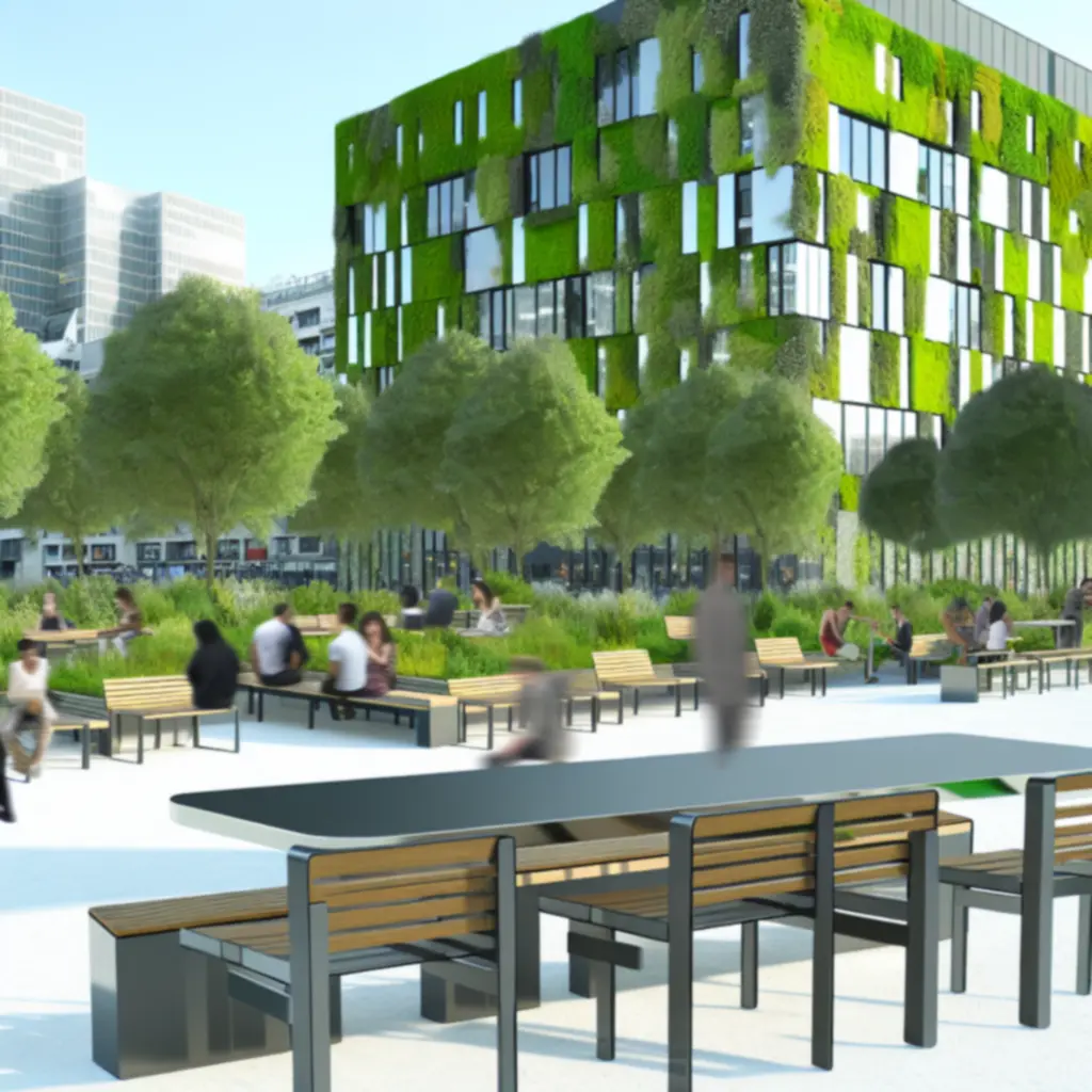 Nowoczesna strefa wypoczynku z meblami miejskimi Urbanfurniturepl